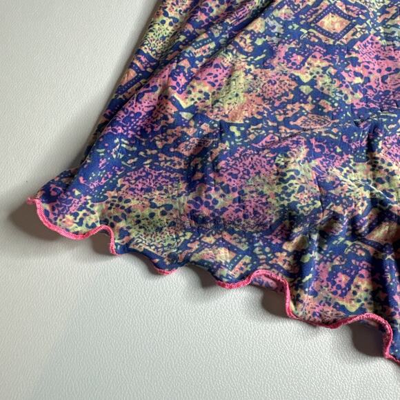 Y2K Fairycore Pink Rose Slip Dress Stretch Mesh Ruffle Coquette S XS Romantic - Picture 8 of 11